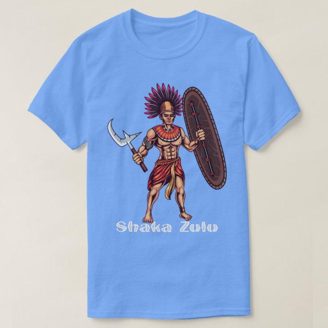 Camiseta Shaka Zulu líder guerreiro africano Rei africano J (Frente do Design)