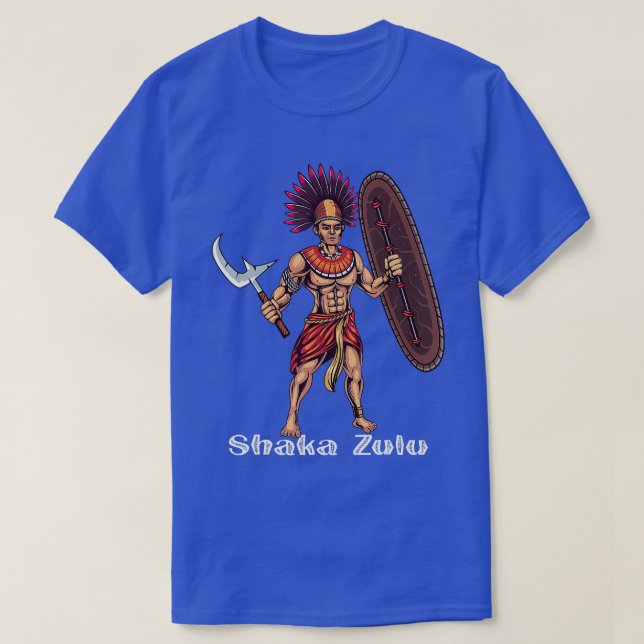 Camiseta Shaka Zulu líder guerreiro africano Rei africano J (Frente do Design)
