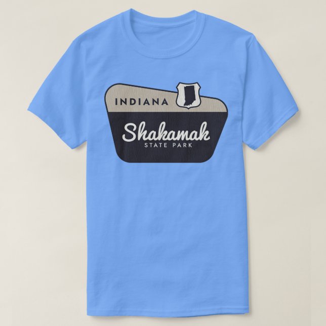 Camiseta Shakamak State Park Indiana - Sinal de Boas-vindas (Frente do Design)
