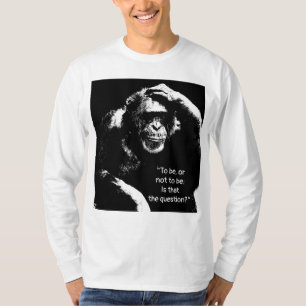 Camiseta Shakespeare Citação Pop de Arte Pensando Macaco