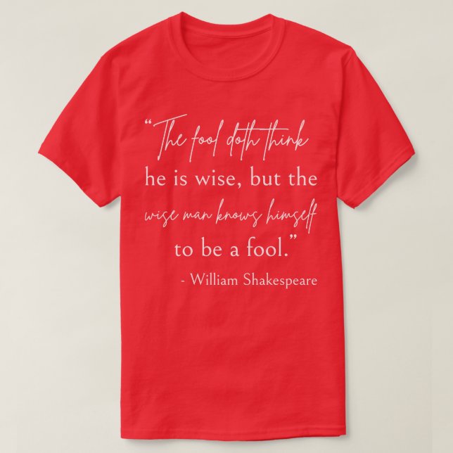 Camiseta Shakespeare Cote Wise E Fool II (Frente do Design)