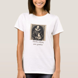 Camiseta Shakespeare e Cat Silenciosamente Julgando Mulhere