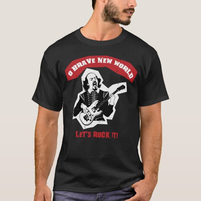 Camiseta Shakespeare Guitar Brave World (Frente)