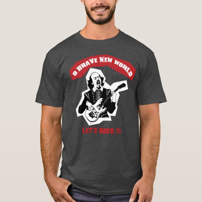 Camiseta Shakespeare Guitar Rock Quote retro (Frente)