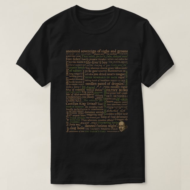 Camiseta Shakespeare Insultos Escuros - Edição Revista ( (Frente do Design)