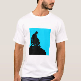 Camiseta Shakespeare Silhouette com fundo azul brilhante