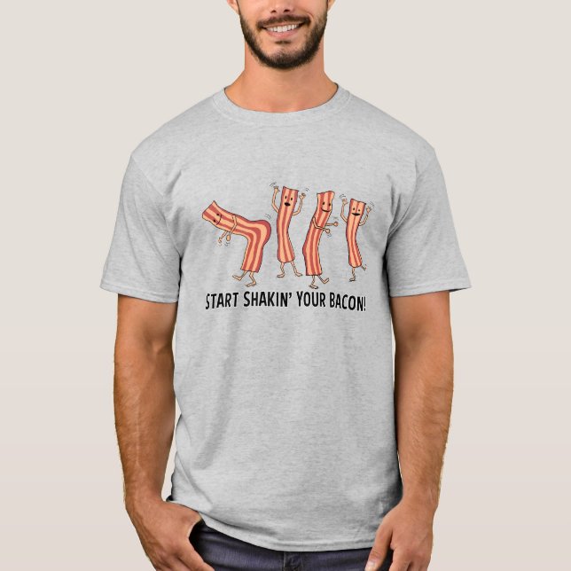 Camiseta Shakin bonito e engraçado seus dançarinos do bacon (Frente)