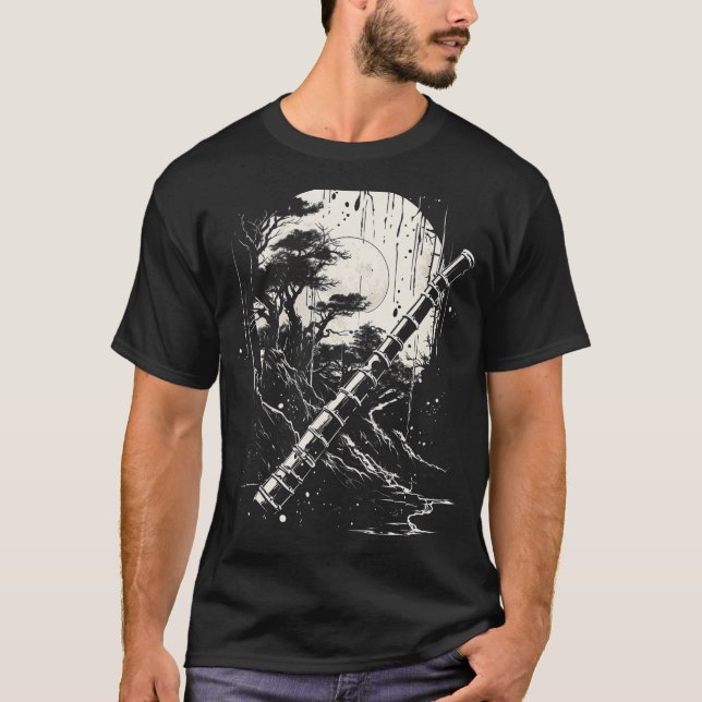 Camiseta Shakuhachi Japonês Bamboo Flute Art Dist (Frente)