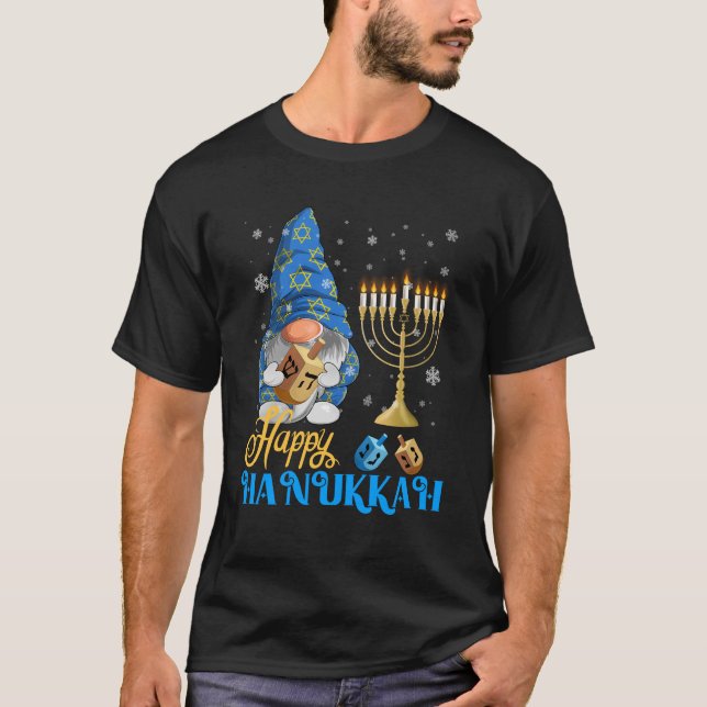 Camiseta Shalom Gnome Happy Hanukkah Chanukah (Frente)