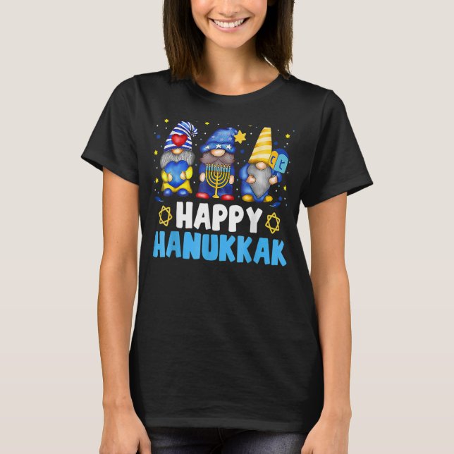 Camiseta Shalom Gnome Happy Hanukkah Chanukkah Juewish Drei (Frente)
