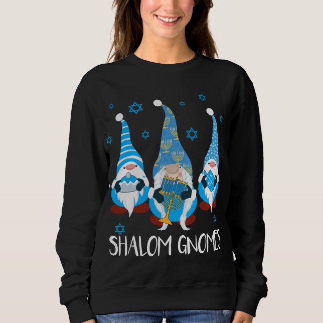 Camiseta Shalom Gnomos Feliz Chanukah Menorah Hanukkah Jewi (Frente)