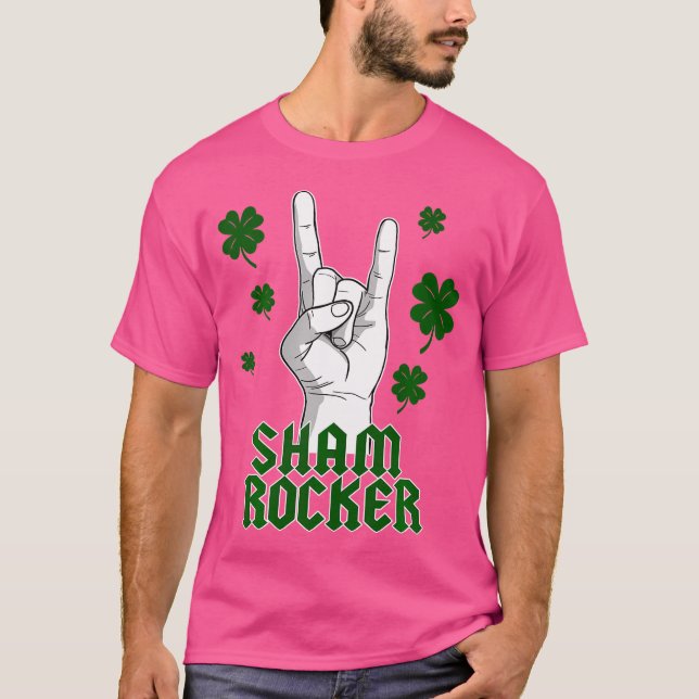 Camiseta Sham Rocker Heavy Metal Shamrocks Rua Patrick. (Frente)
