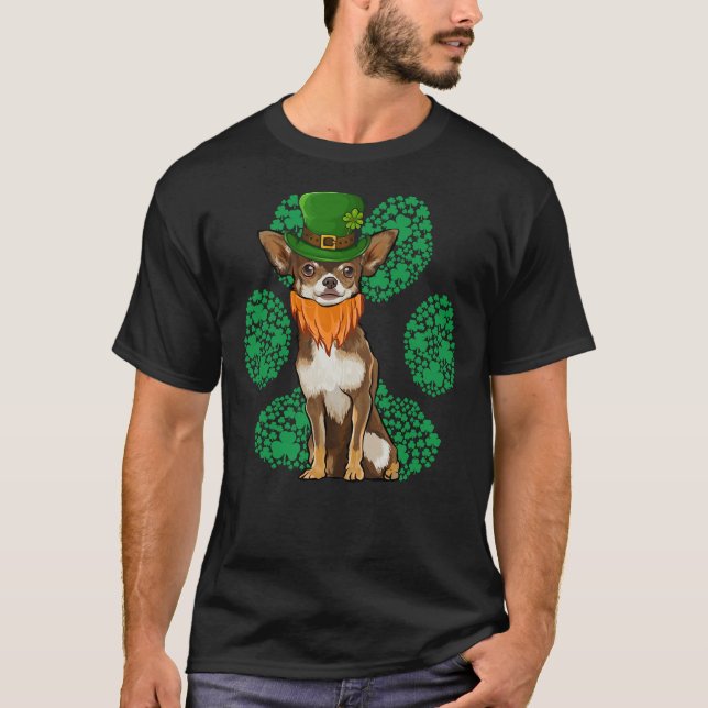 Camiseta Shamroc do Dia de São Patrício Leprechaun Brown Ch (Frente)