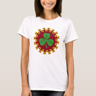 Camiseta Shamrock and Knotwork on Red