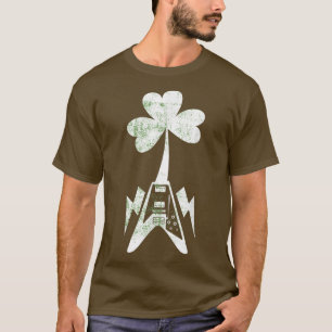 Camiseta Shamrock clover electric rock guitar st patricks d