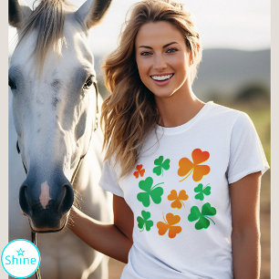 Camiseta Shamrock Clover Green Orange Irish Dia de São Patr