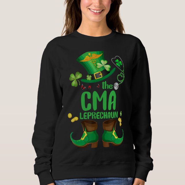 Camiseta Shamrock Cma Nurse Leprechaun Funny St Patricks Da (Frente)