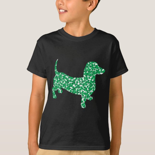 Camiseta Shamrock Dachshund (Frente)