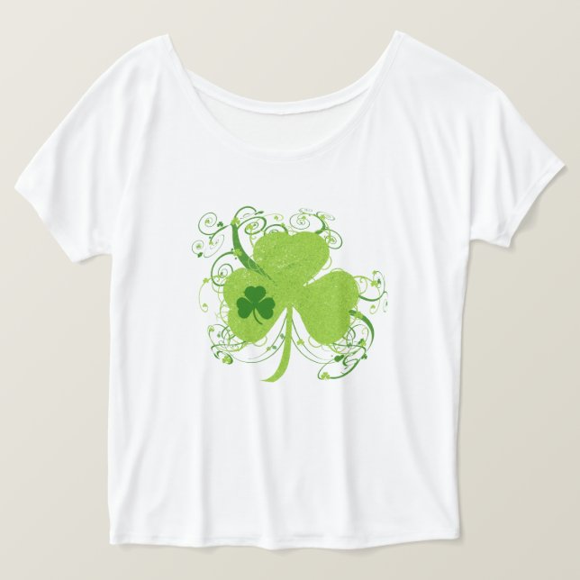 Camiseta Shamrock de Dia de São Patrício rico (Frente do Design)