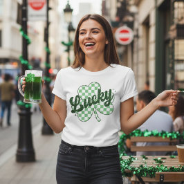 Camiseta Shamrock de Dia de São Patrício Sortudo