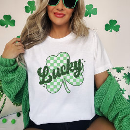 Camiseta Shamrock de Dia de São Patrício Sortudo