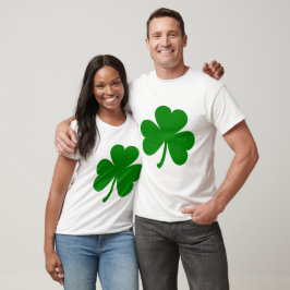 Camiseta Shamrock de Dia de São Patrício Verde Sortudo