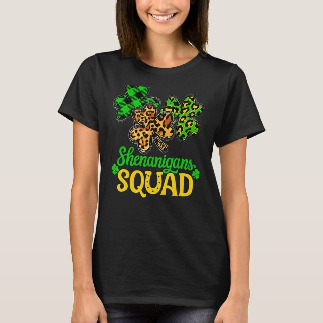 Camiseta Shamrock Dia de São Patrício Shenanigans Squad Luc (Frente)