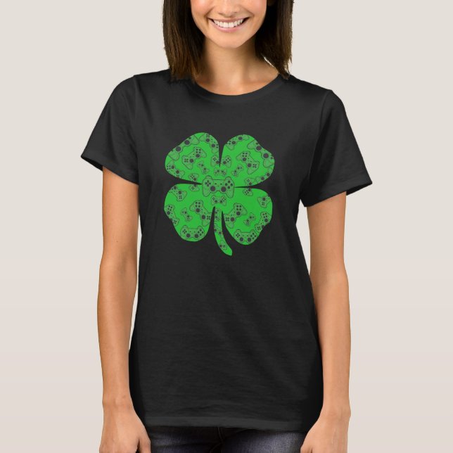 Camiseta Shamrock do Controlador de Jogo de Vídeo do Dia de (Frente)