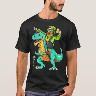 Camiseta Shamrock do Dinossauro Ancorado com Dia de São Pat