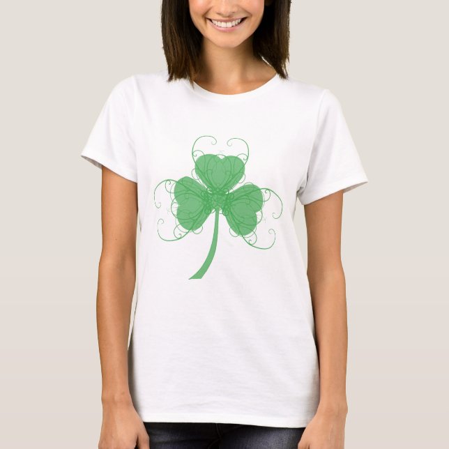Camiseta Shamrock elegante simples (Frente)