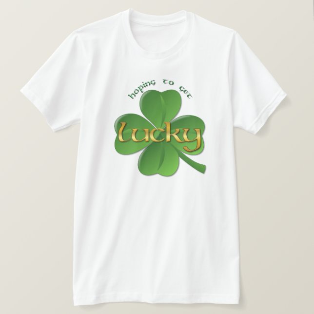 Camiseta Shamrock - Esperando ter sorte (Frente do Design)