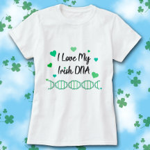 Camiseta Shamrock Eu Amo Meu DNA Irlandês