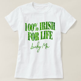 Camiseta Shamrock fecha 100% do Dia de São Patrício irlandê