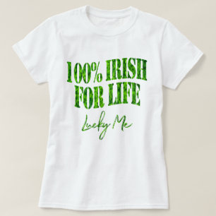 Camiseta Shamrock fecha 100% do Dia de São Patrício irlandê