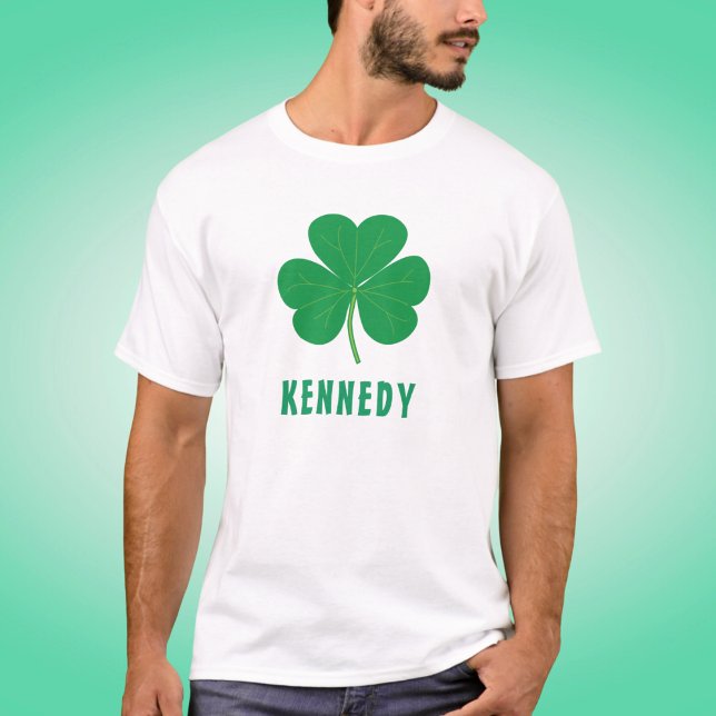 Camiseta Shamrock Green Clover Ireland Custom Name (Criador carregado)