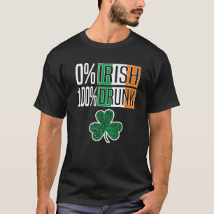 Camiseta Shamrock irlandês irlandês de 100% de Bebado Dia