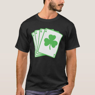Camiseta Shamrock irlandês tocando cartões Ruas engraçadas.