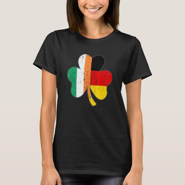 Camiseta Shamrock leaf irish german flag for St Patricks da (Frente)