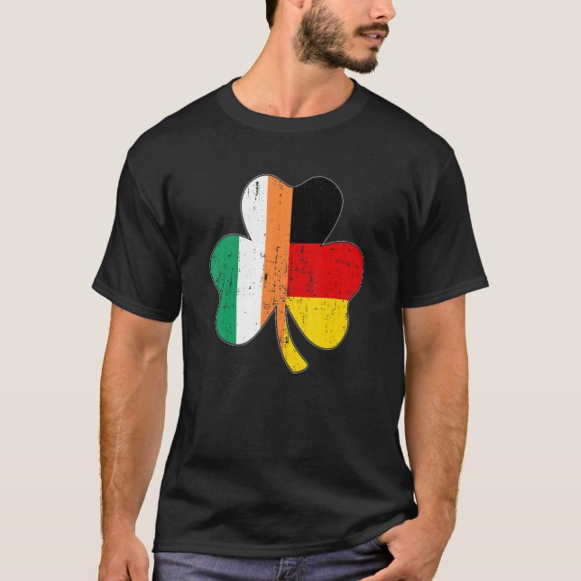 Camiseta Shamrock leaf irish german flag for St Patricks da (Frente)