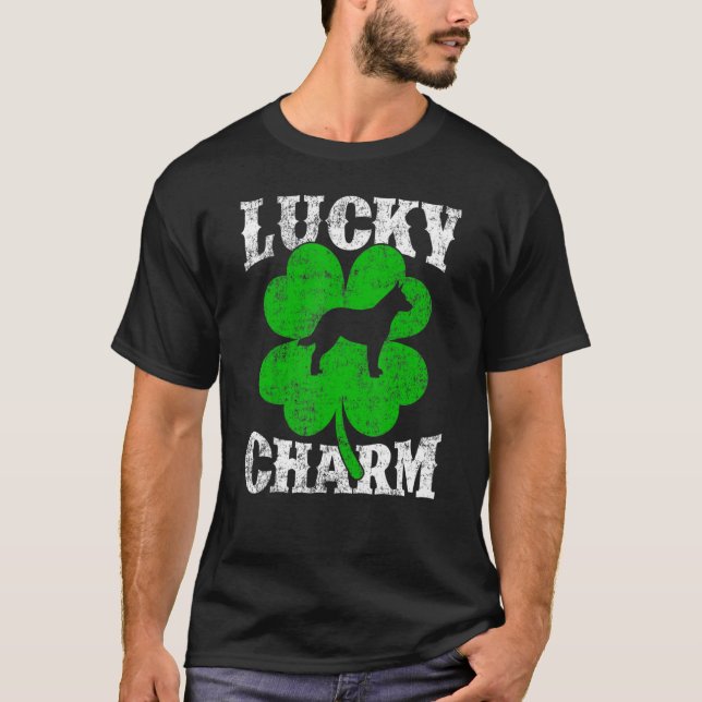 Camiseta Shamrock Leaf Lucky Charm Blue Heeler Rua de Cacho (Frente)