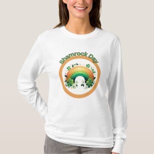 Camiseta Shamrock Lucky Rainbow