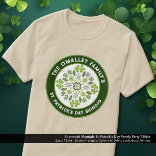 Camiseta Shamrock Mandala Rua do Dia da Família do Patrick