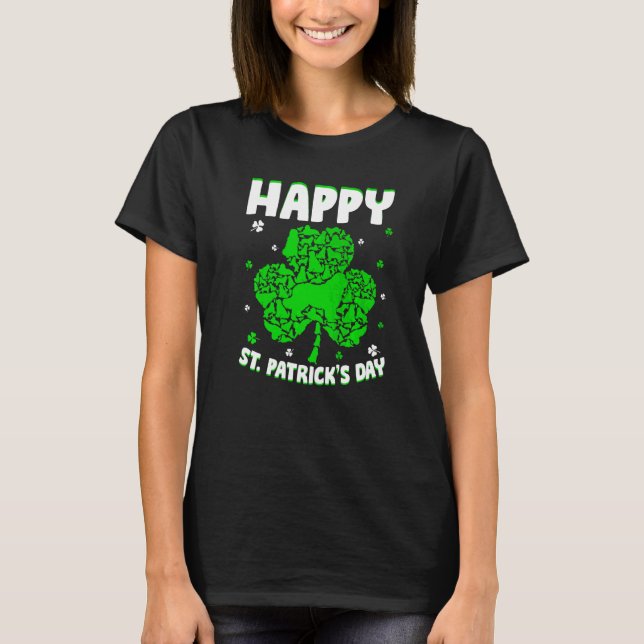 Camiseta Shamrock Newfoundland Dog Ruas Patrick S Day Irish (Frente)