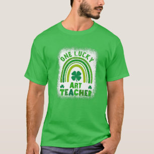 Camiseta Shamrock One Lucky Teacher Dia de São Patrício fem