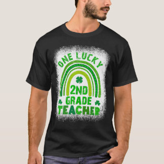 Camiseta Shamrock One Lucky Teacher Dia de São Patrício fem