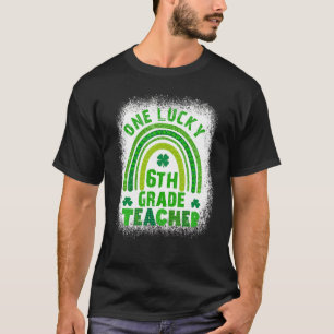 Camiseta Shamrock One Lucky Teacher Dia de São Patrício fem
