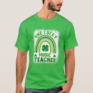 Camiseta Shamrock One Lucky Teacher Dia de São Patrício fem
