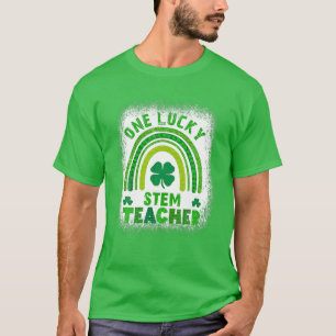 Camiseta Shamrock One Lucky Teacher Dia de São Patrício fem