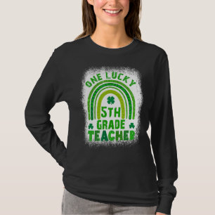Camiseta Shamrock One Lucky Teacher Dia de São Patrício fem