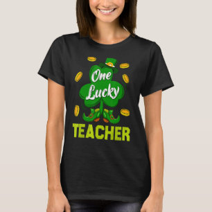Camiseta Shamrock One Lucky Teacher Dia de São Patrício Sch